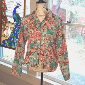 LH Sport Spring Summer Floral Pattern Jean Jacket